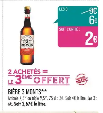 Match 3 MONTS BIÈRE offre