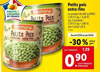 Lidl Freshona Petits pois extra‑fins offre