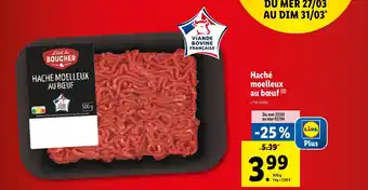 Lidl L'étal du Boucher Haché moelleux au bœuf offre