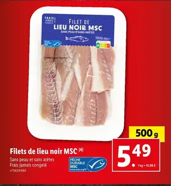 Lidl Filets de lieu noir MSC offre