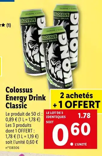 Lidl Colossus Energy Drink Classic offre