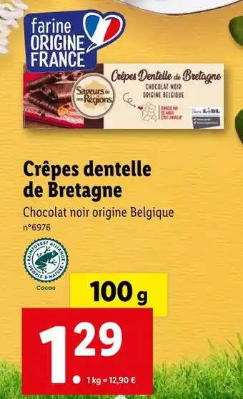 Lidl Saveurs de nos Régions Crêpes dentelle de Bretagne offre