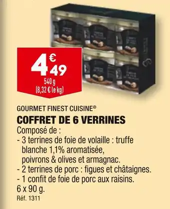 ALDI GOURMET FINEST CUISINE COFFRET DE 6 VERRINES offre