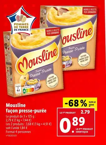 Lidl Mousline Mousline façon presse-purée offre