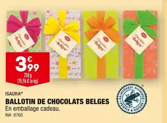 ALDI ISAURA BALLOTIN DE CHOCOLATS BELGES offre