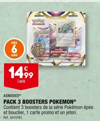 ALDI ASMODEE PACK 3 BOOSTERS POKEMON offre