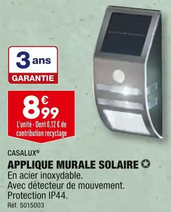 ALDI CASALUX APPLIQUE MURALE SOLAIRE offre