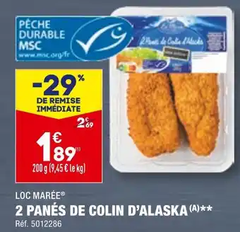 ALDI LOC MARÉE 2 PANÉS DE COLIN D’ALASKA offre