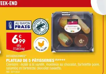 ALDI DESSERISSIMES PLATEAU DE 5 PÂTISSERIES offre