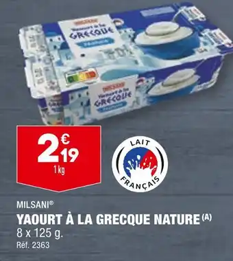 ALDI MILSANI YAOURT À LA GRECQUE NATURE offre