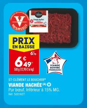 ALDI ST-CLÉMENT LE BOUCHER VIANDE HACHÉE offre