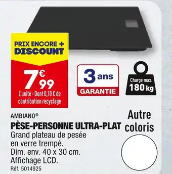 ALDI AMBIANO PÈSE-PERSONNE ULTRA-PLAT offre