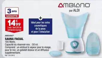 ALDI AMBIANO SAUNA FACIAL offre