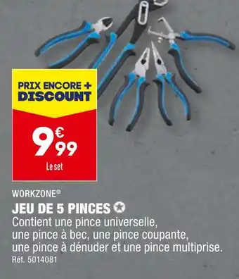 ALDI WORKZONE JEU DE 5 PINCES offre