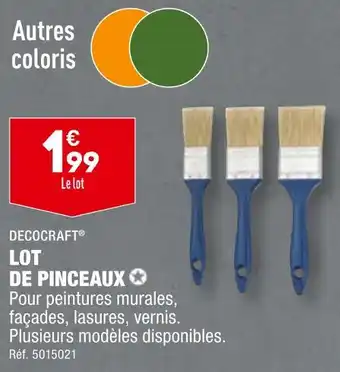 ALDI DECOCRAFT LOT DE PINCEAUX offre