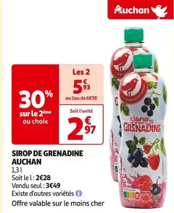 Auchan Supermarché SIROP DE GRENADINE AUCHAN offre