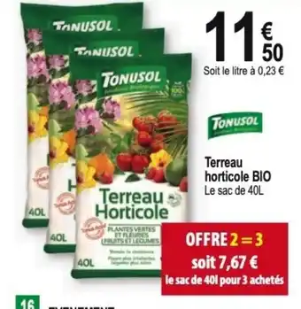 Tridôme Terreau horticole BIO offre