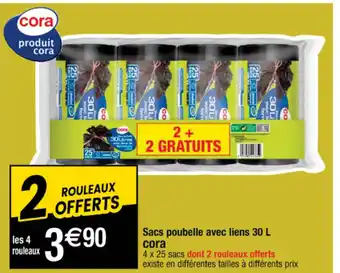 Cora x Carrefour Sacs poubelle avec liens offre
