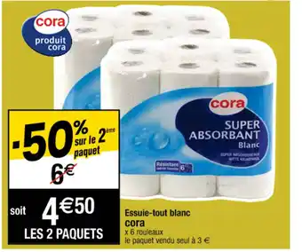 Cora x Carrefour Essuie-tout blanc offre