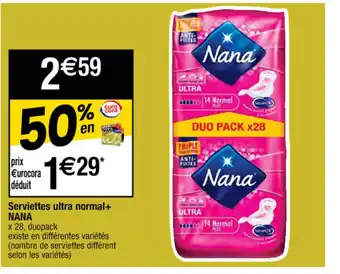 Cora x Carrefour Serviettes ultra normal offre