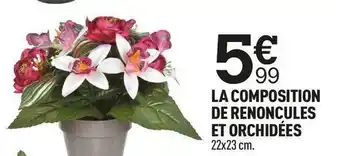 Centrakor La composition de renoncules et orchidées offre