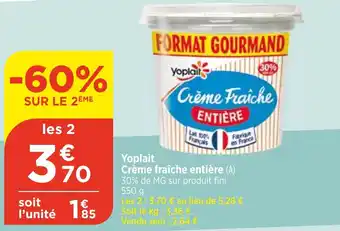 Bi1 Yoplait Crème fraîche entière (A) offre