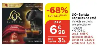 Bi1 L'Or Barista Capsules de café offre