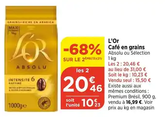 Bi1 L'Or Café en grains offre