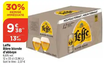 Bi1 Leffe Bière blonde d'abbaye 6,6% vol. offre