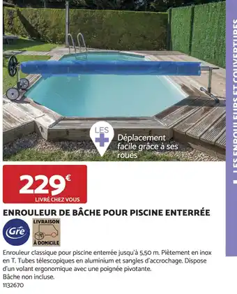 Bricomarché ENROULEUR DE BÂCHE POUR PISCINE ENTERRÉE offre