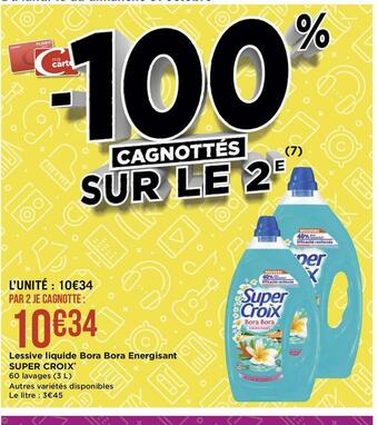 Géant Casino Super croix lessive liquide bora bora energisant* offre