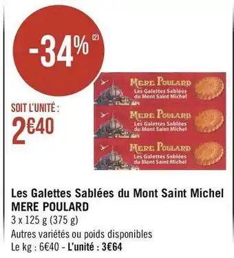Mère poulard les galettes sablées du mont saint michel