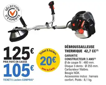 E.Leclerc Brico DÉBROUSSAILLEUSE THERMIQUE 42,7 CC (1) offre