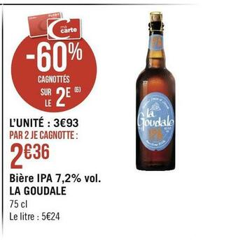 Géant Casino La goudale bière ipa 7,2% vol. offre