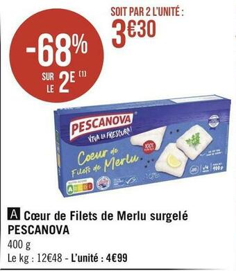 Géant Casino Pescanova cœur de filets de merlu surgelé offre