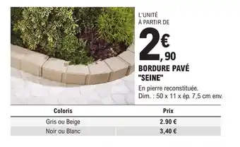 E.Leclerc Brico BORDURE PAVÉ "SEINE" offre