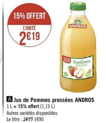 Andros jus de pommes pressées