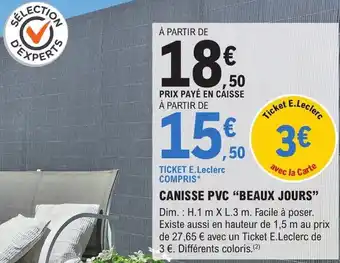 E.Leclerc Brico CANISSE PVC "BEAUX JOURS" offre