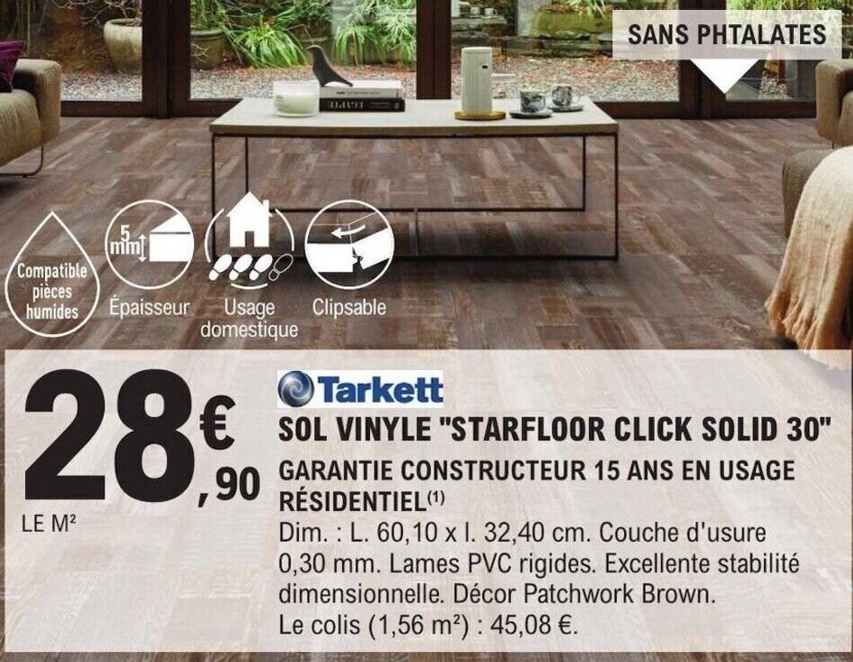 Promo SOL VINYLE "STARFLOOR CLICK SOLID 30" chez E.Leclerc Brico