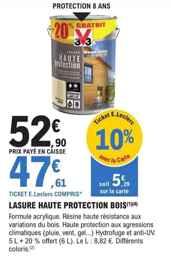 E.Leclerc Brico LASURE HAUTE PROTECTION BOIS offre