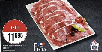 Viande bovine faux-filet à griller