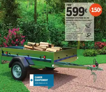 REMORQUE UTILITAIRE RA 200