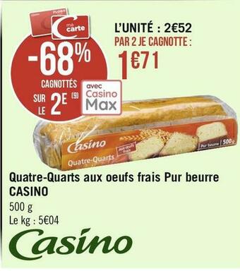Géant Casino Casino quatre-quarts aux oeufs frais pur beurre offre