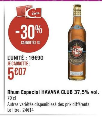Havana club rhum especial 37,5% vol.