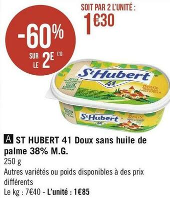 St hubert st hubert 41 doux sans huile de palme 38% m.g.