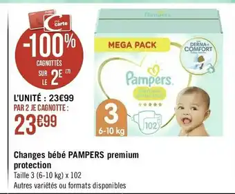 Pampers changes bébé pampers premium protection