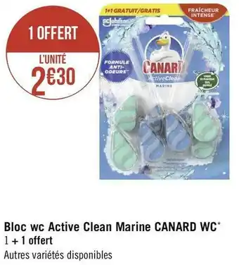 Géant Casino Canard wc bloc wc active clean marine offre