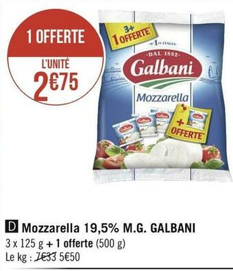 Galbani mozzarella 19,5% m.g.
