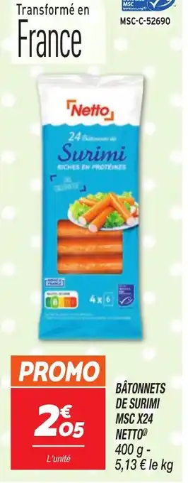 Netto BÂTONNETS DE SURIMI MSC X24 NETTO offre