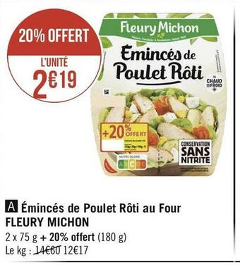 Fleury michon émincés de poulet rôti au four